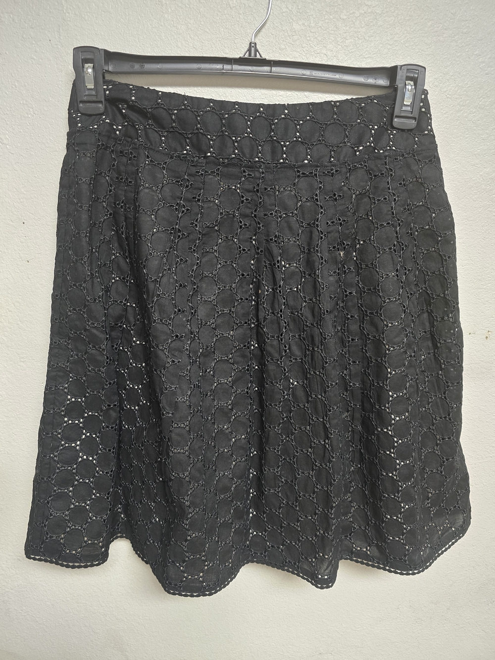 Ann Taylor Black Eyelet Skater Skirt